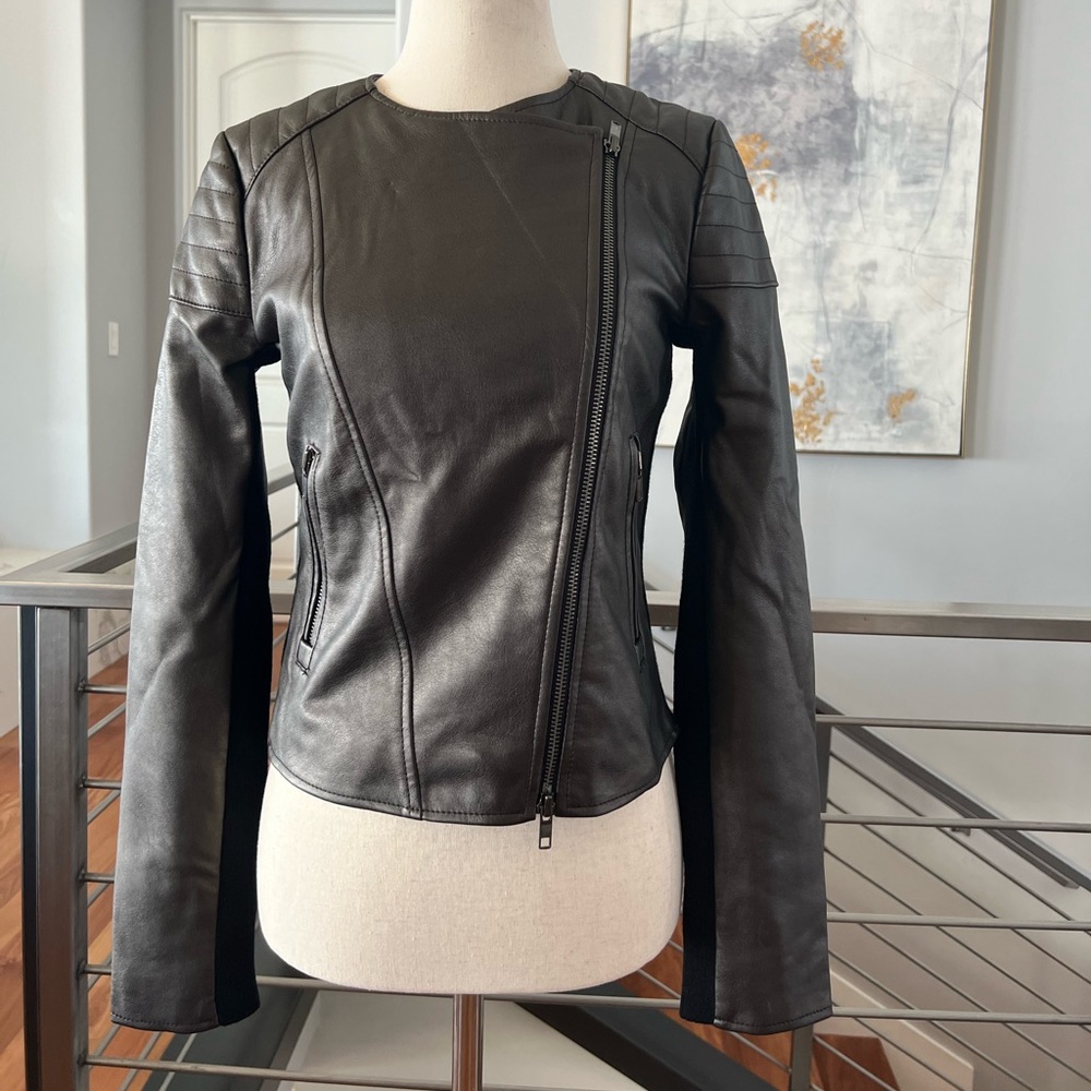 Bailey 44 Gunmetal Knox Faux Leather Jacket, Size 0 - Picture 7 of 15